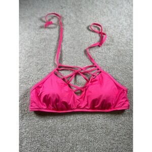 Mossimo Women's Swimwear Bikini Top Large Pink Padded Strappy‎